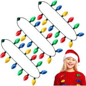 6PCS Christmas Light-Up Necklace Set - 12 LED Bulb Necklaces